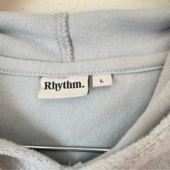 Rhythm. Dawn Fleece Vintage Sun Graphic Pullover Hoodie Sky Blue Size Large - Picture 6 of 8